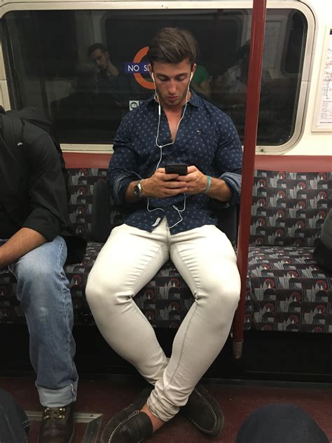 Particularly in tight jeans, trackies, compression gear, lycra, tight trousers. . Bulge on public